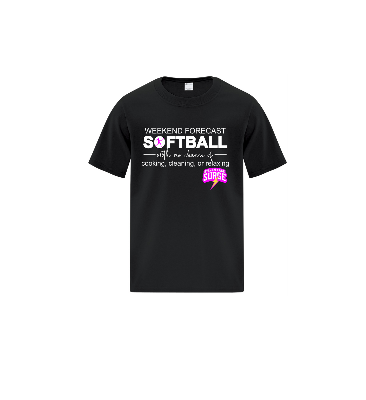 Adult Weekend Forecast Softball Black Tee