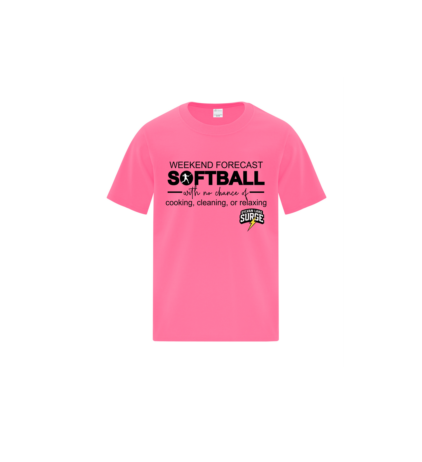 Adult Weekend Forecast Softball Neon Pink Tee